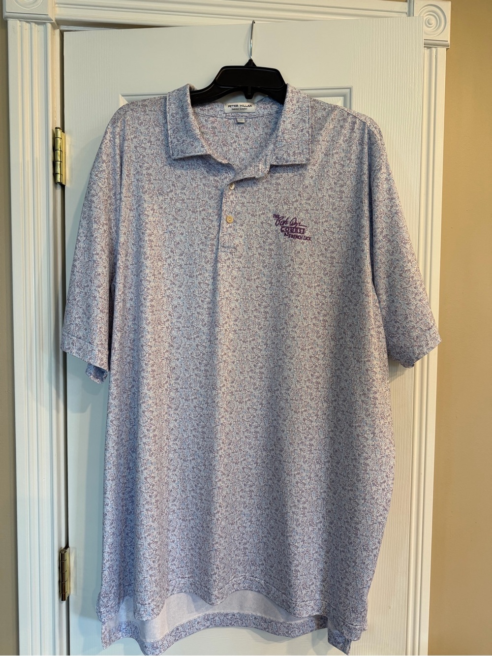 Peter Millar Lavender/Light Blue Summer Comfort Micro-Print Polo